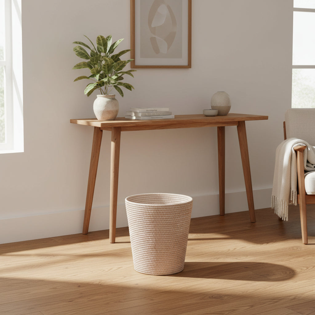 سلة ورق دائرية – سلة خفيفة من الخيزران