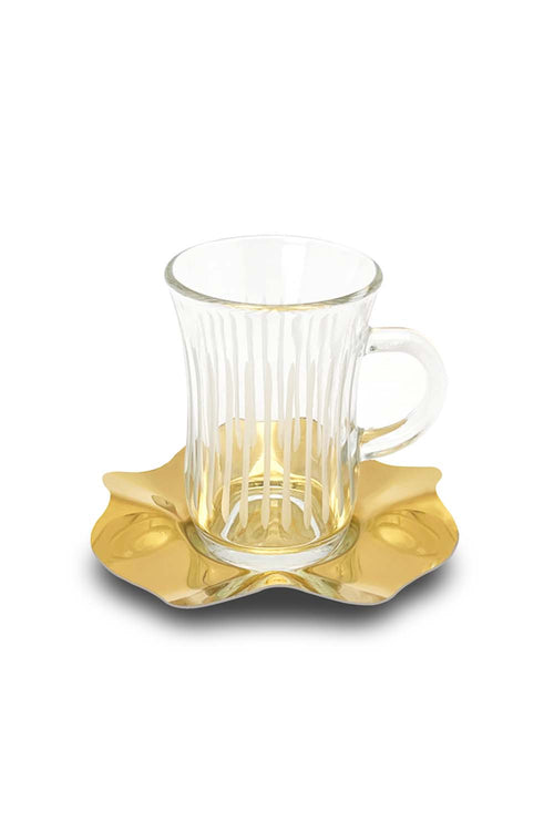 Petal Tea Cups, Gold, Set of 6