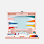 طاولة الزهر متوسطة الحجم من التمساح الوردي