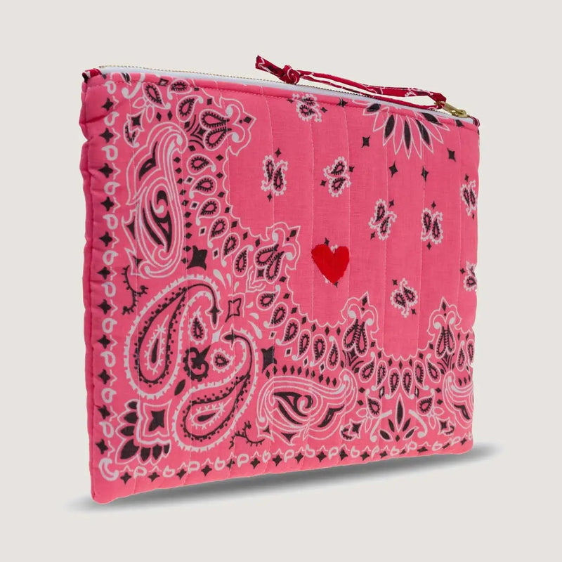 Coeur Zipper Pouchette, Strawberry