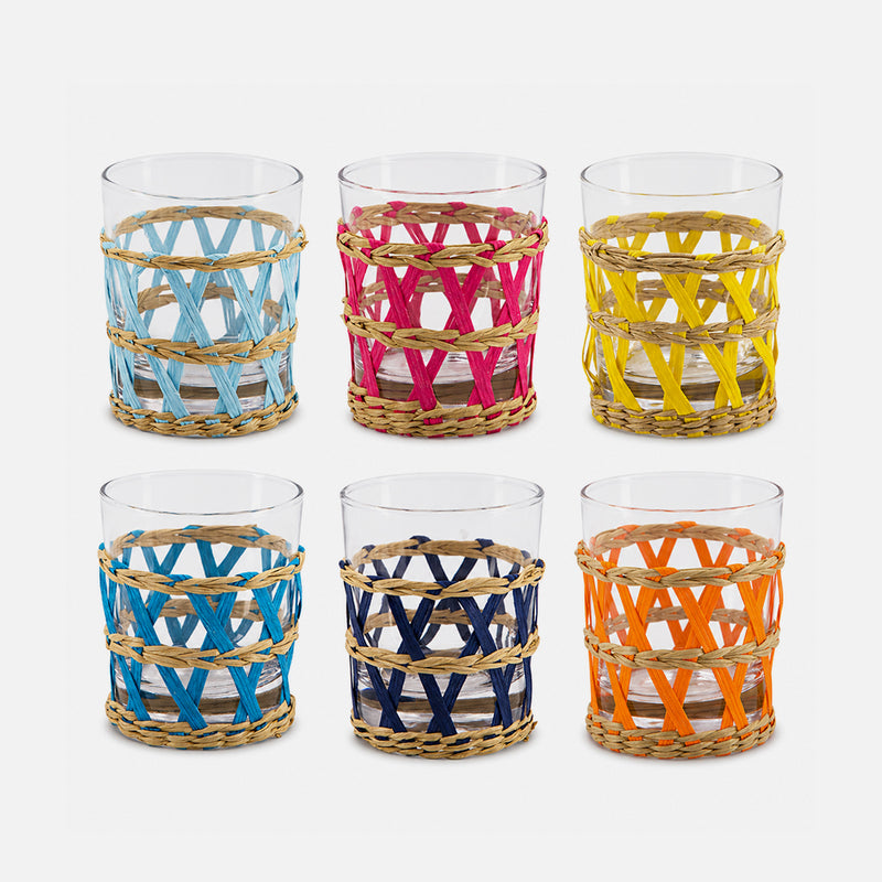 Reed Glass Tumblers, Set of 6