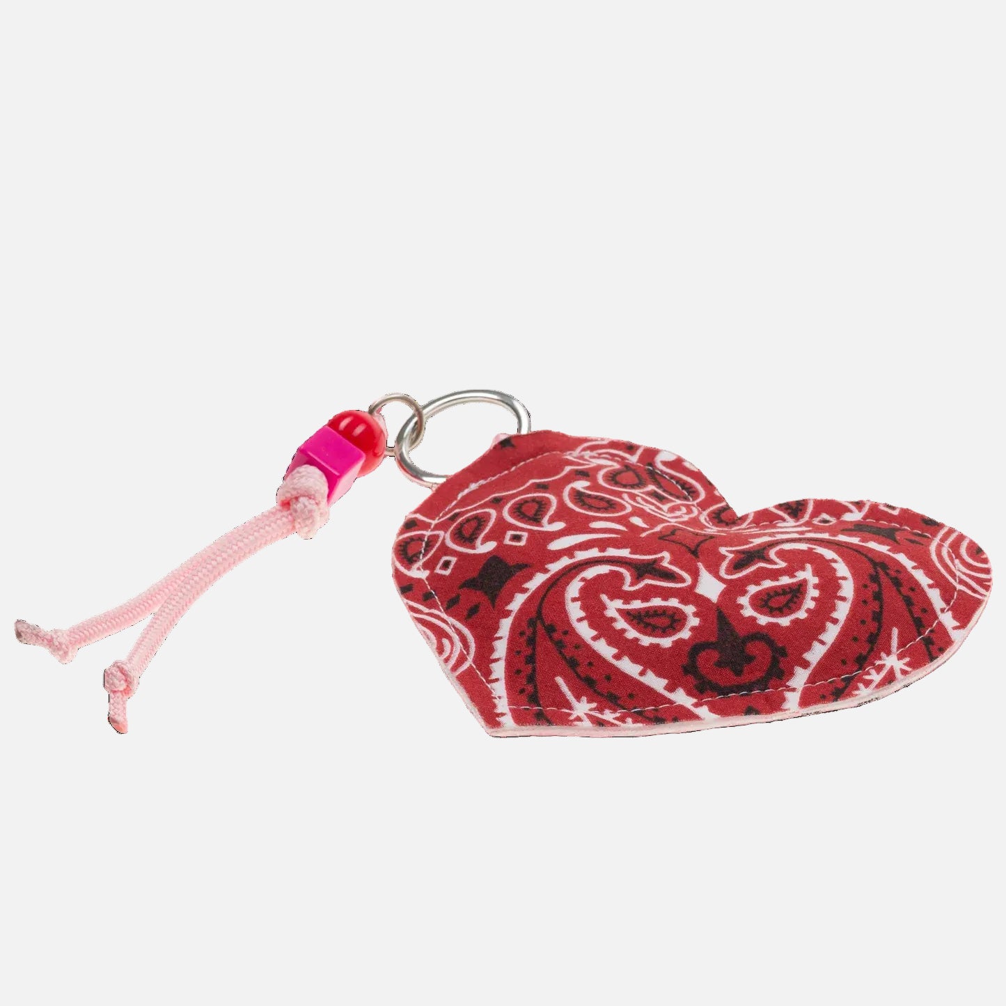 Porte-Cles-Coeur- vintage red/pale pink