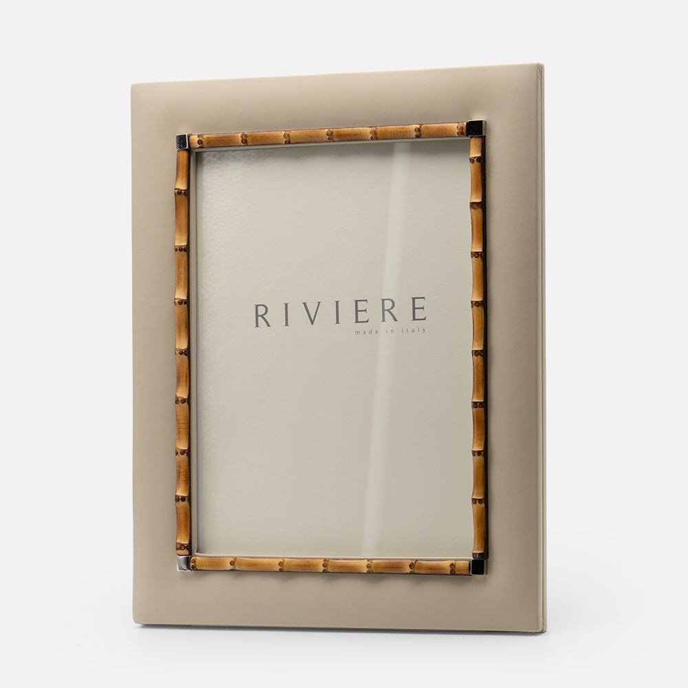 Bice Leather Frame Chrome & Bamboo (Large)
