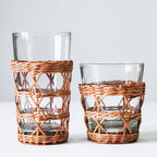 Rattan Cage Highball Glass – Handwoven Wicker