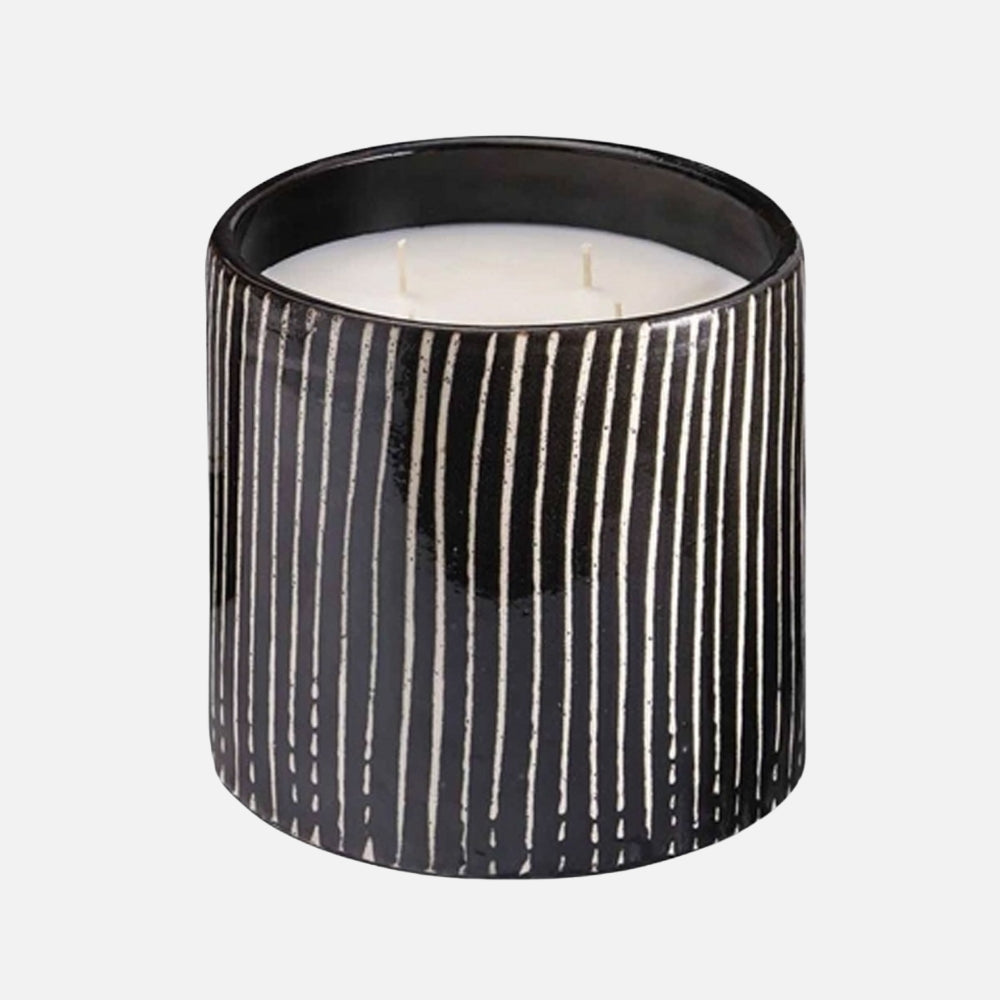 Hand-painted ceramic scented candle Zebre  Stripe -( XL )