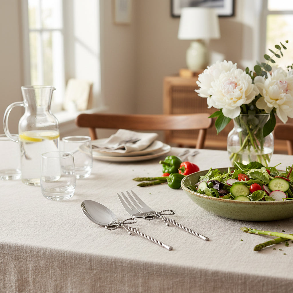 مجموعة من 2 أدوات مائدة للسلطة