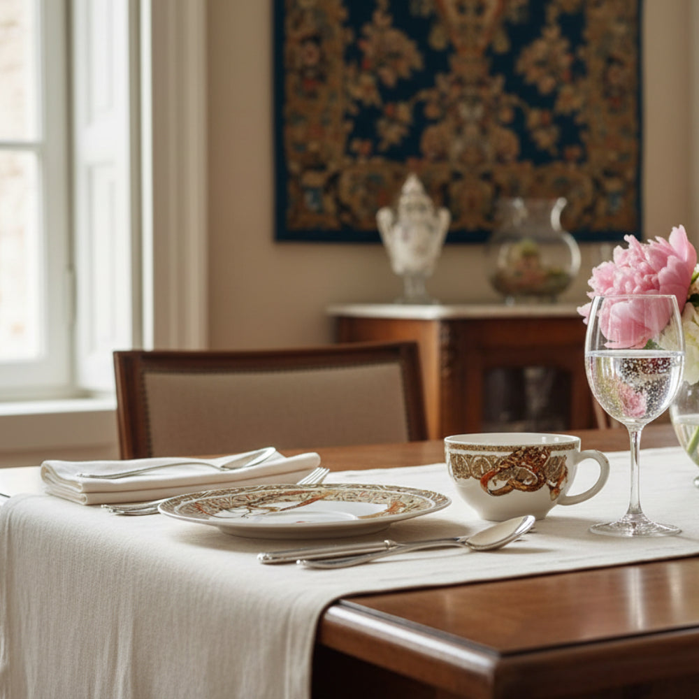 طقم من كوبين شاي وصحن - ويند هورسز