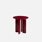 Burgundy lacquered beech wood side table