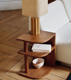 Opéra Side Table in ash wood with iroko finish