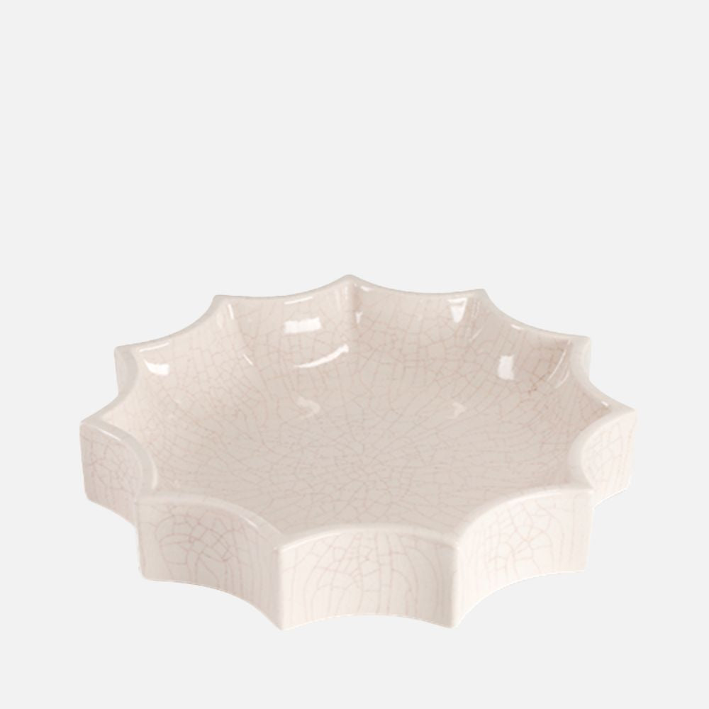 Tasca Small Change Tray in crackle cream white
