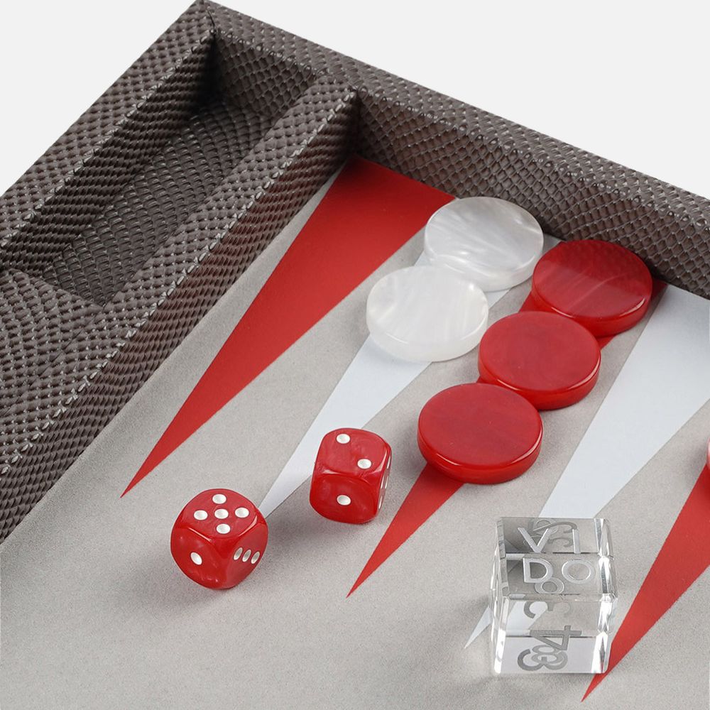 Taupe Grey Snake Medium Backgammon