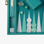 Teal Alligator Medium Backgammon