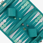 Teal Alligator Medium Backgammon