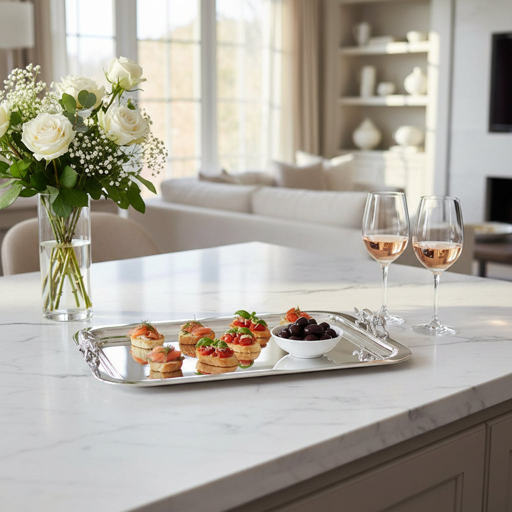 Abhika Leo Big Tray – Silver