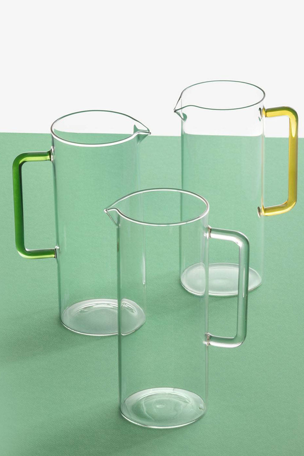 Tube Jug with Green Handle, 1.2L