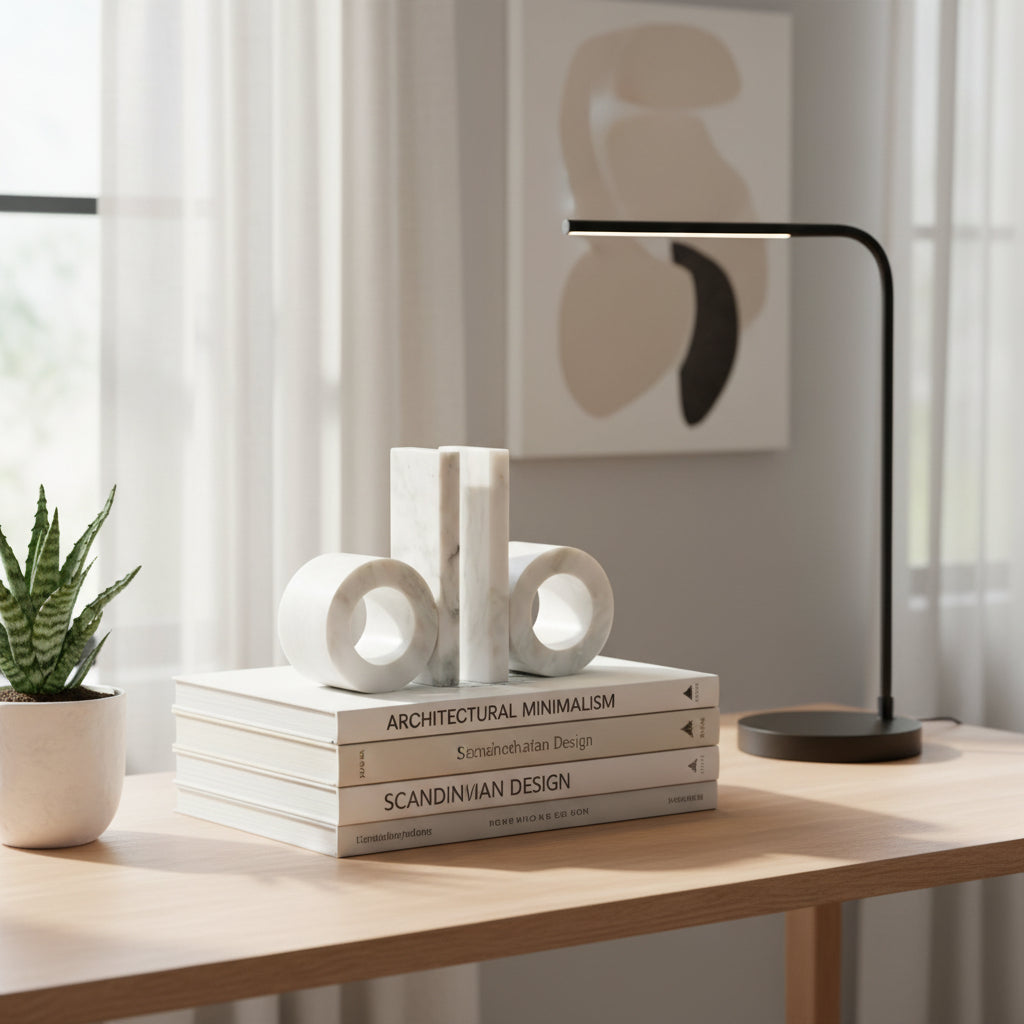 Marble Bookends Set – UNC Orlin Modern Design (Set of 2)