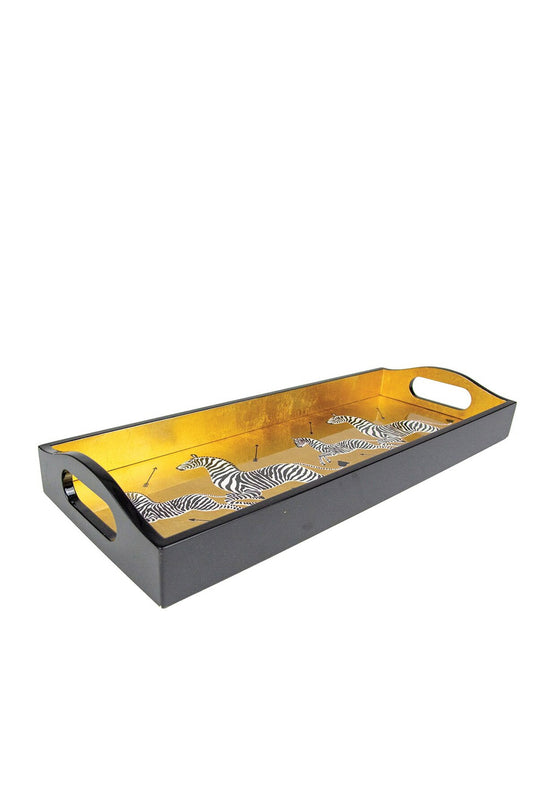 Caspari Bar tray-Gold Zebras