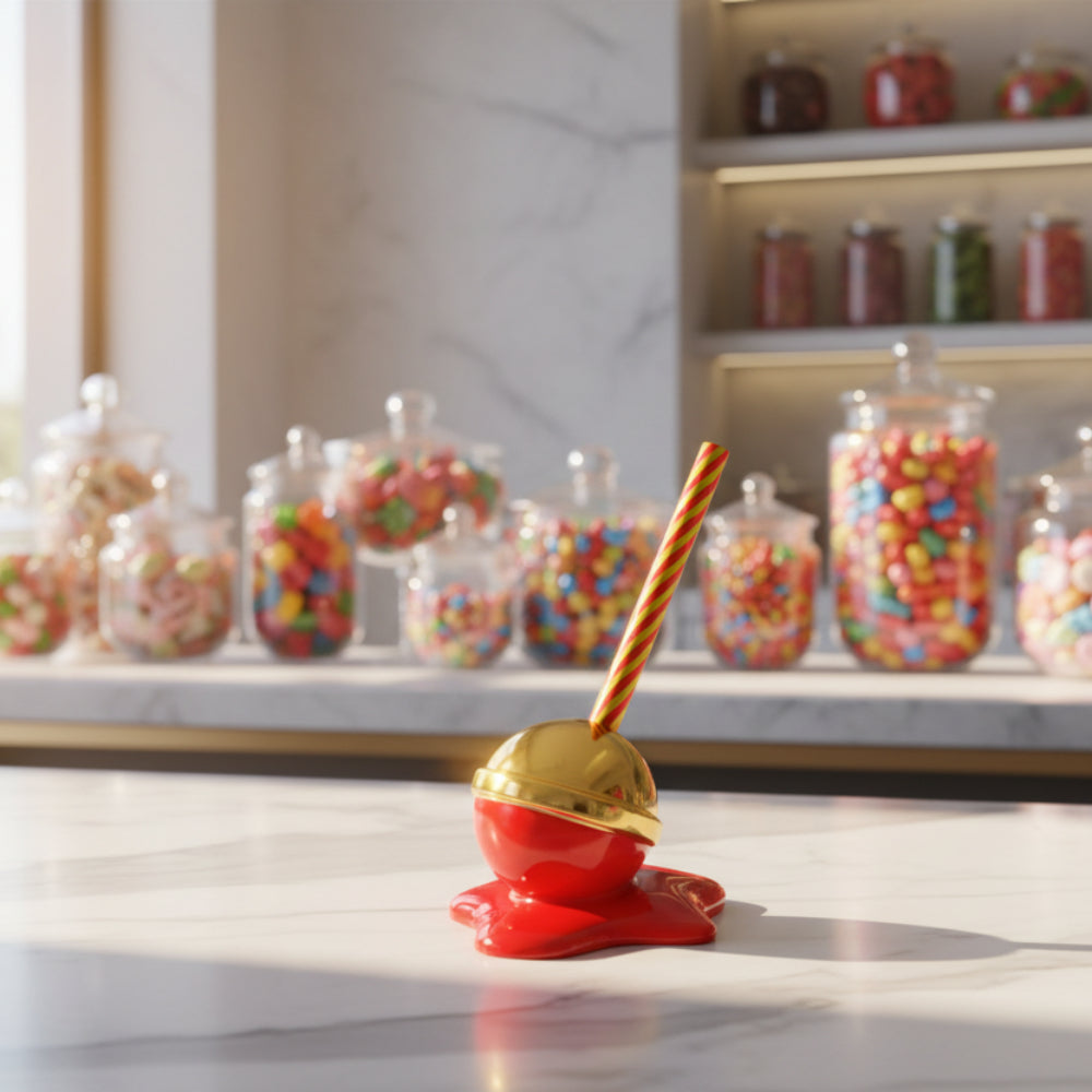 Lovely Lolly Mini Sculpture, Red & Gold