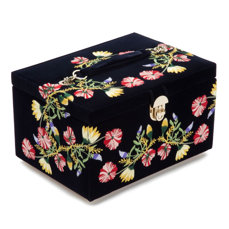 Zoe Medium Jewellery Box in Indigo