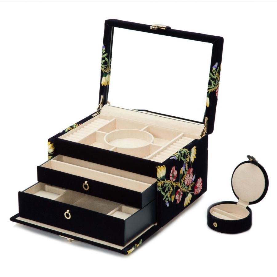Zoe Medium Jewellery Box in Indigo