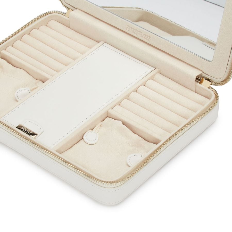 Maria Large Zip Case in White