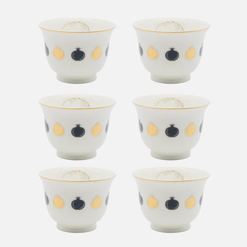 أكواب شاي بنكهة الرمان (مجموعة من 6 أكواب)