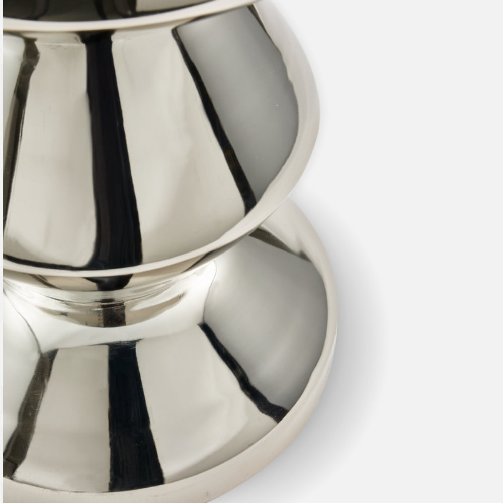 Pols Zig Zag Metal Stool – Silver Side Table