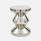 Pols Zig Zag Metal Stool – Silver Side Table