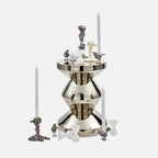 Pols Zig Zag Metal Stool – Silver Side Table