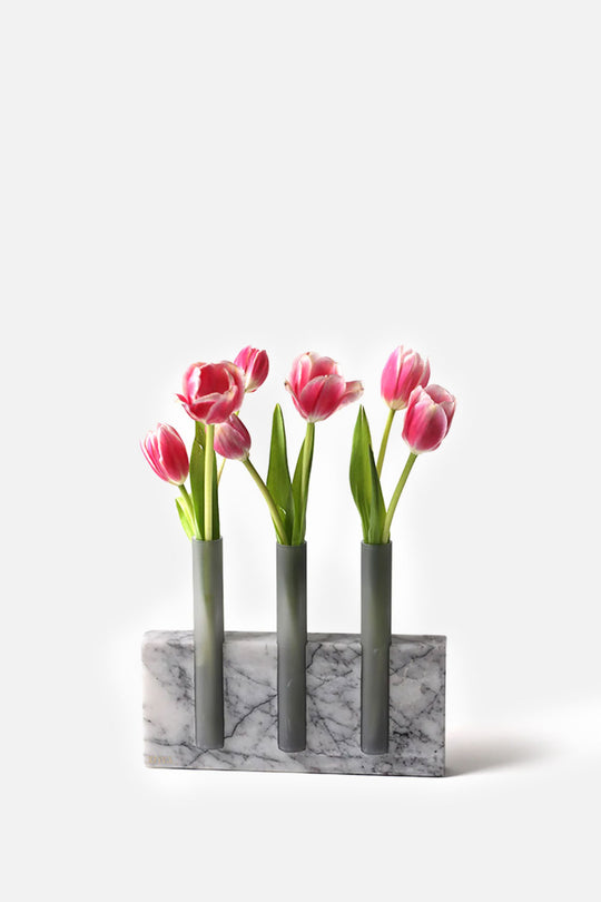 Lilac Marbel Base with Glass Tubes