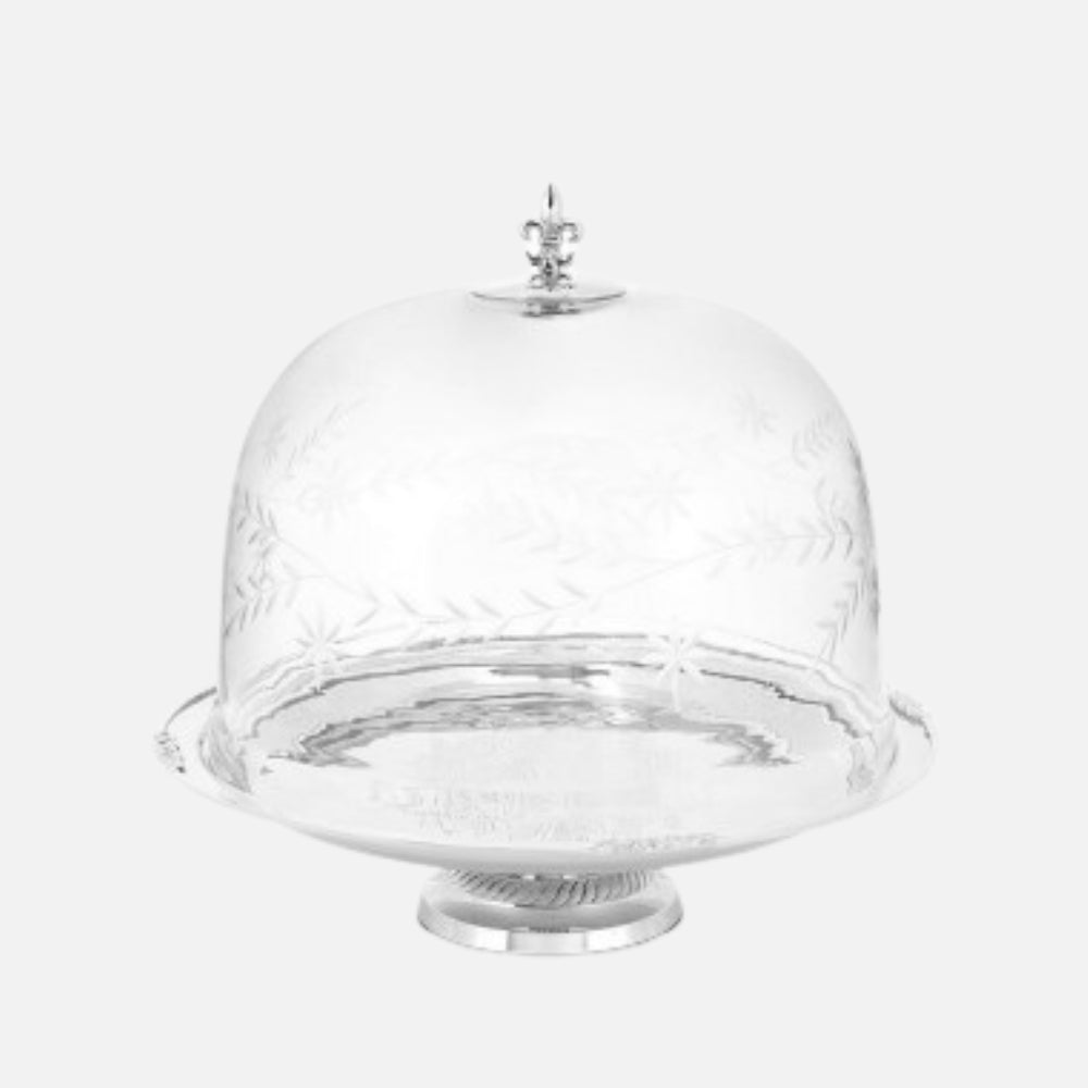 Abhika Hermitage Cake Stand with Dome, 31cm, front view