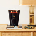 Baobab Collection Encre De Chine 4-wick scented candle in mouth-blown glass, 1.1kg, styled in a room setting