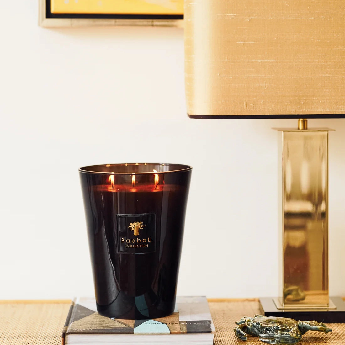 Baobab Collection Encre De Chine 7-wick scented candle in mouth-blown glass, 6.5kg, styled in a room setting 2