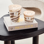 Baobab Collection Sand Siloli 4-wick scented candle in mouth-blown glass, 500g, styled in a room setting