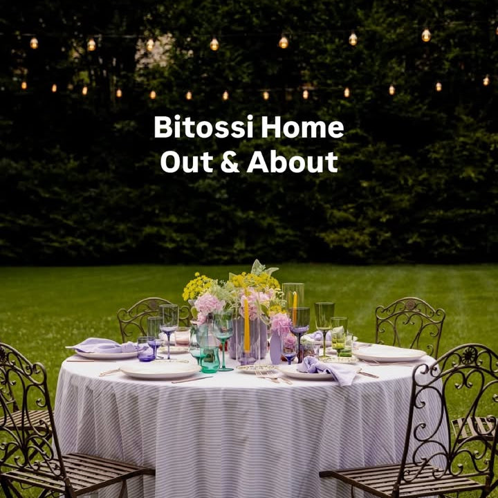 Bitossi Home Diseguale textured blown glass goblets in blue and green, set of six, styled in a table setting