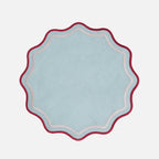 Bitossi Home Smerlo blue scalloped placemats, 38cm, set of two, viewed from above