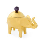 Brass Elephant Box with Amethyst Handle