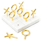 Brass Tic-Tac-Toe Set - Marble Base