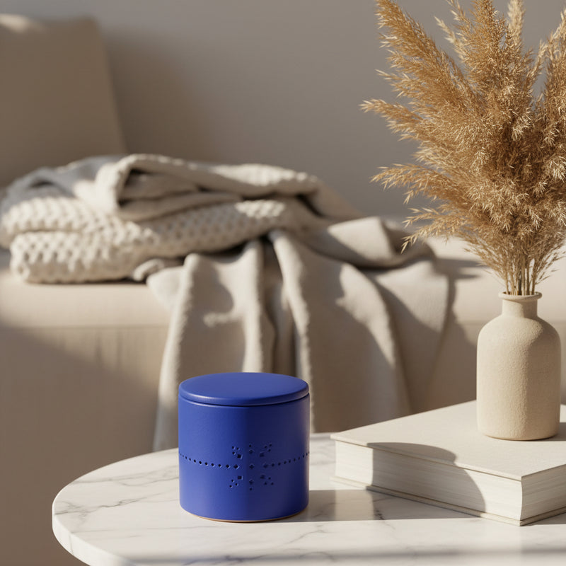 3-wick Izza Bleu M Mandarine Majorelle Scented Candle, 12cm, 80 hours