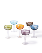 Peony Multicolour Coupe Glasses – (Set of 6)