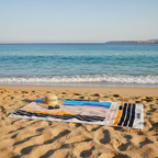 منشفة شاطئ مخططة من القطن مقاس 180×100 سم من ماركة ميلودي