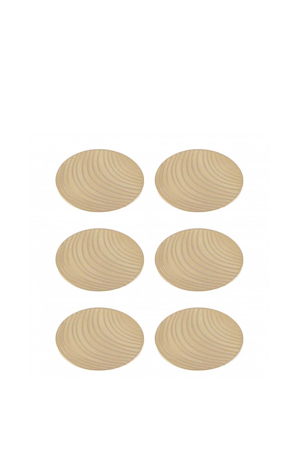 Gold Striped Coasters, Set of 6