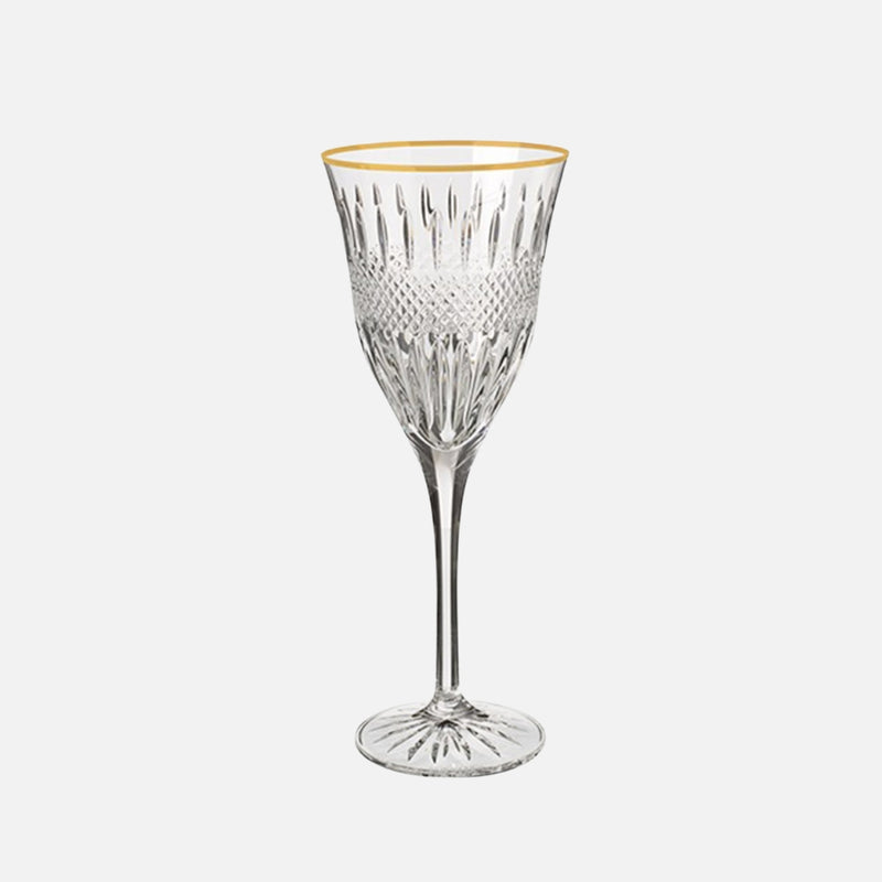 Almas Gold Rim Crystal Wine Glass, 20cm