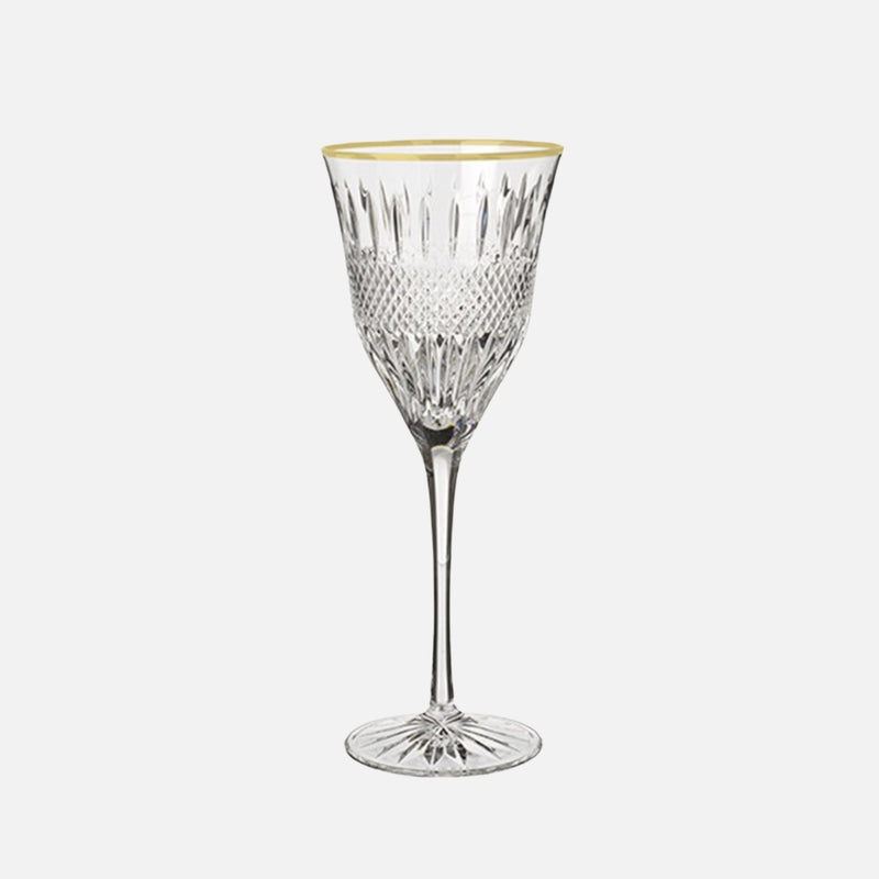 Water Goblet with Gold Rim