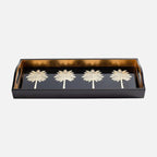 Caspari Bar tray-Black Grand palms