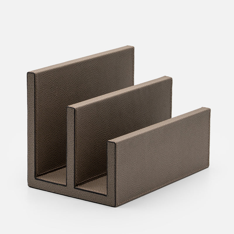 Arthur Leather Letter Holder, Mud