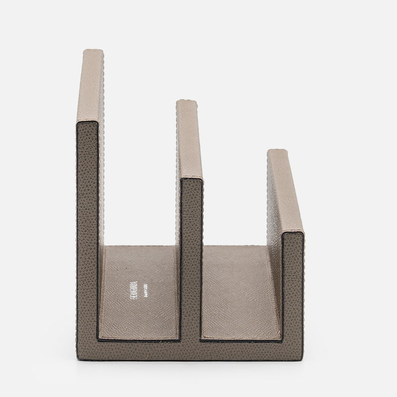 Arthur Leather Letter Holder, Mud