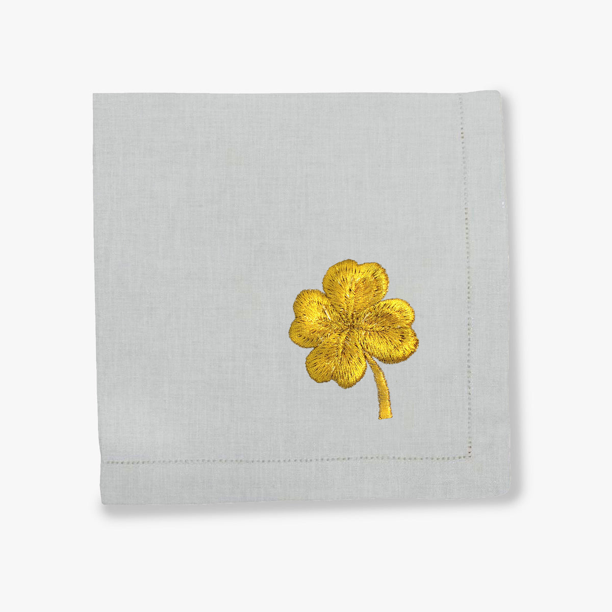 Golden Clover Napkins, Set of 4, Pearl