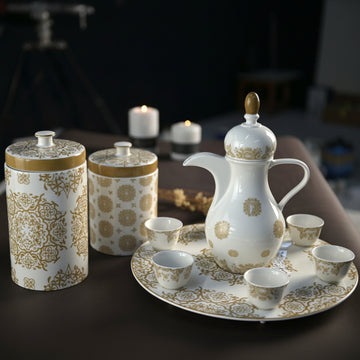 طقم قهوة عربية منزلي مكون من 4 قطع