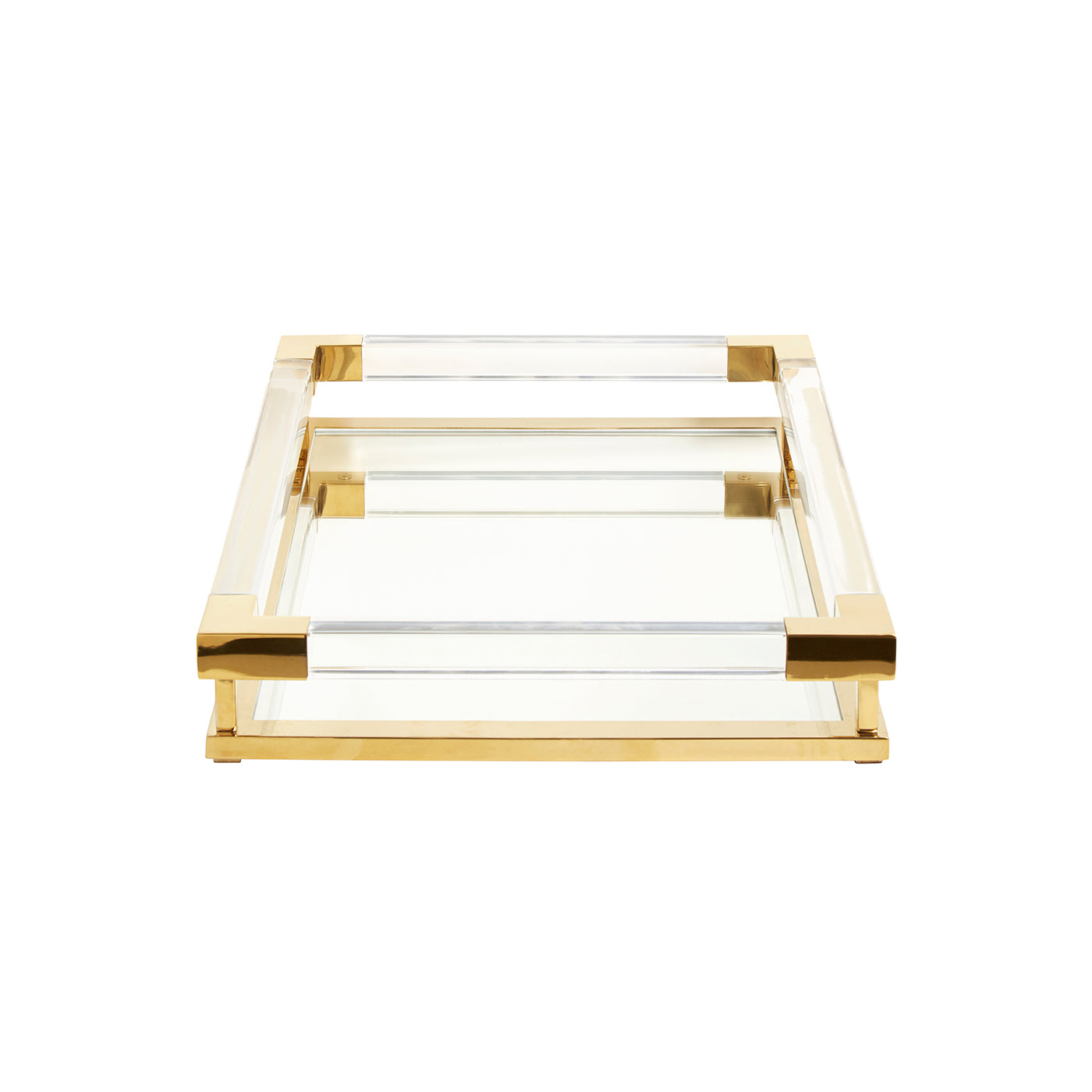 Jacques Small Tray - Clear Acrylic & Brass